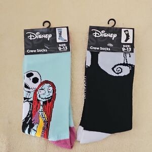 Disney Nightmare Before Christmas Crew Socks Set - Black and Blue